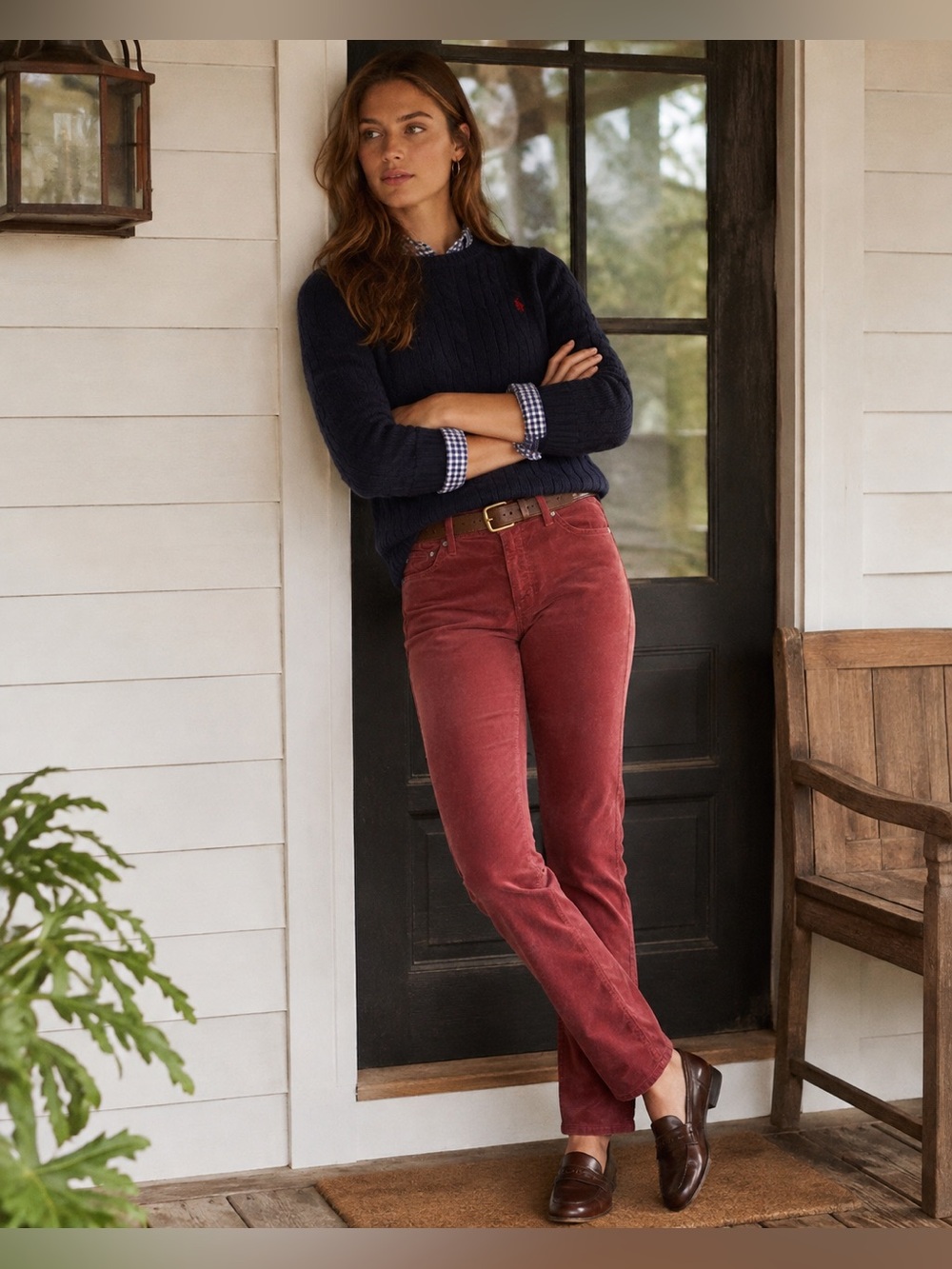 AG Adriano Goldschmied Jeans Corduroy Pants RUST The Stevie Slim Straight 29R